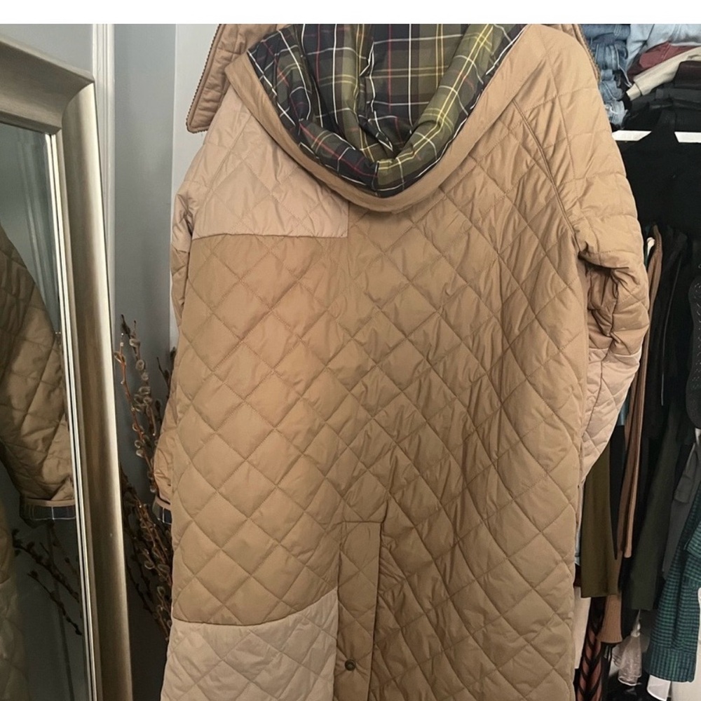 Barbour GANNI Plaid Jacket with Green Brand Label - Picture 3 of 5